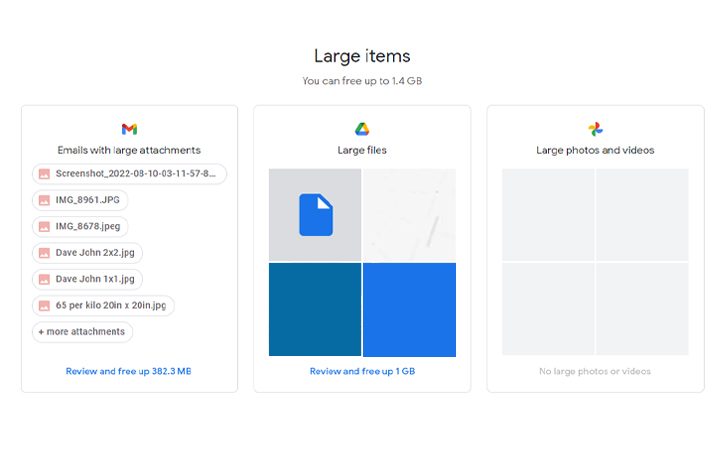 Freeing Up Items on Google Drive