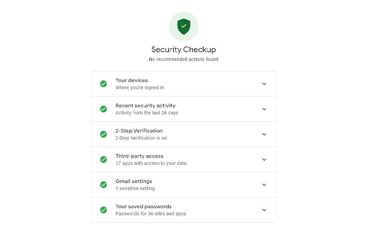 Security Checkup for Free Google Drive Space