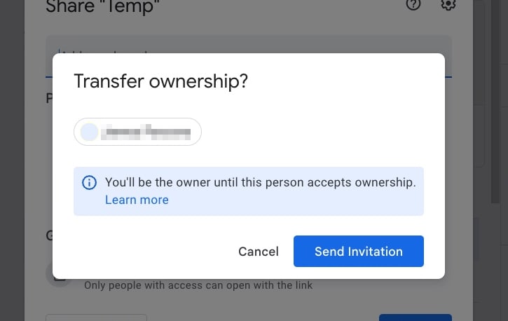 Transferring Ownership in Google Drive