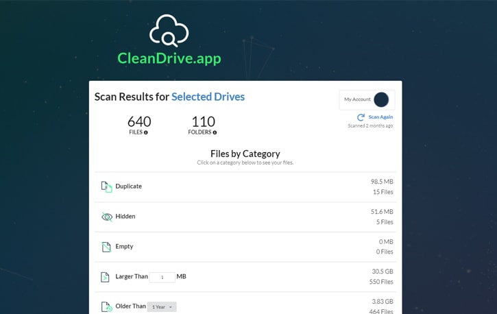 Clean Drive for Reviewing Files
