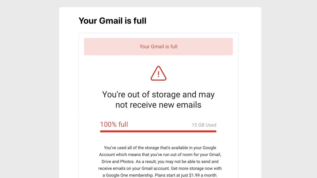 Gmail is Full