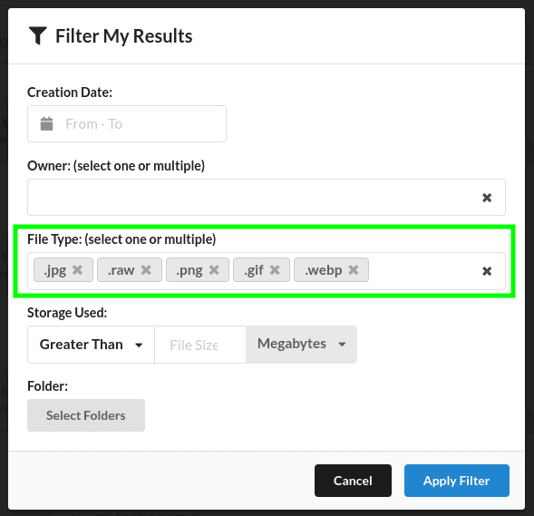 Filter files in Google Drive by file extension